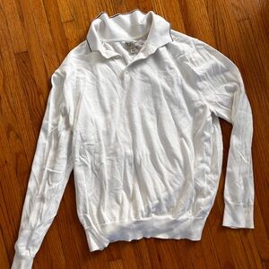 J. Crew White Collar Sweater